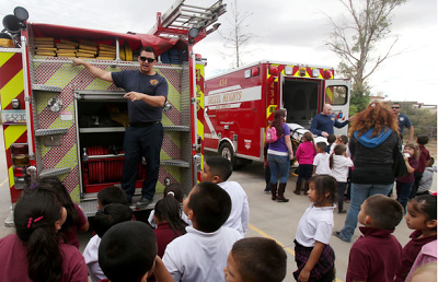 kindergarteners learning about fire safety