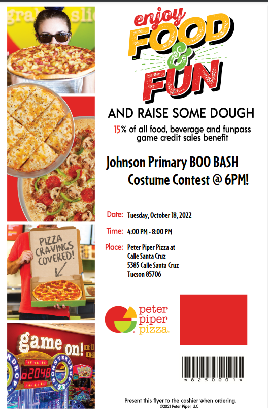 Boo Bash Pizza Flyer with barcode 